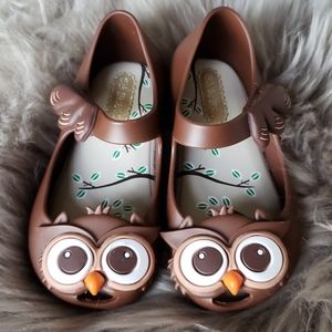 Mini Melissa Owl brown jelly shoes Size 6